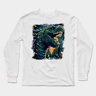 King Kaiju on Sunset - Godzilla Long Sleeve T-Shirt